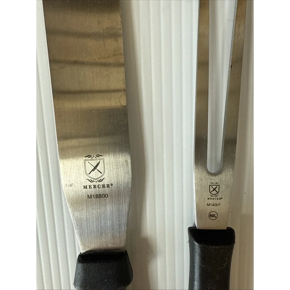 Mercer‎ Cutlery M14007 Carving Fork M18800 Bread Knife Stainless Steel